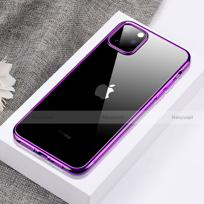 Ultra-thin Transparent TPU Soft Case Cover H02 for Apple iPhone 11 Pro Max Purple