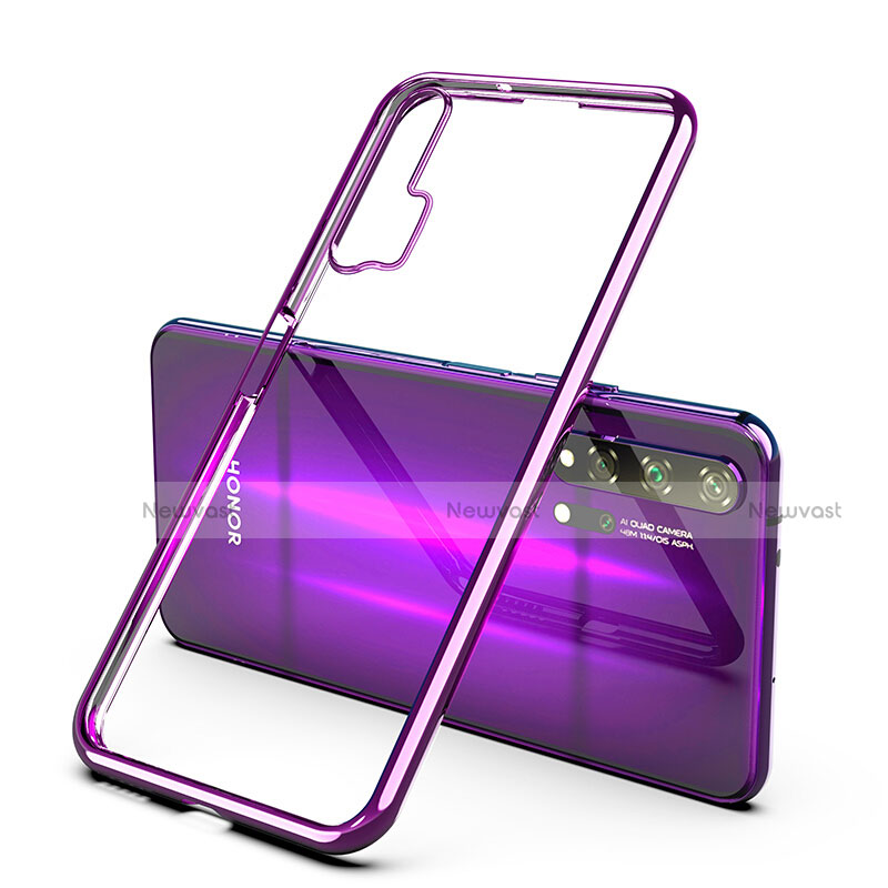 Ultra-thin Transparent TPU Soft Case Cover H02 for Huawei Honor 20 Pro Purple