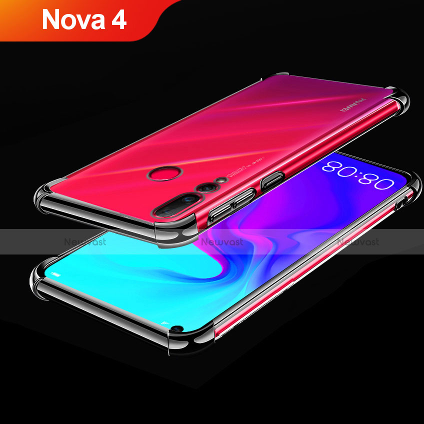 Ultra-thin Transparent TPU Soft Case Cover H02 for Huawei Nova 4 Black