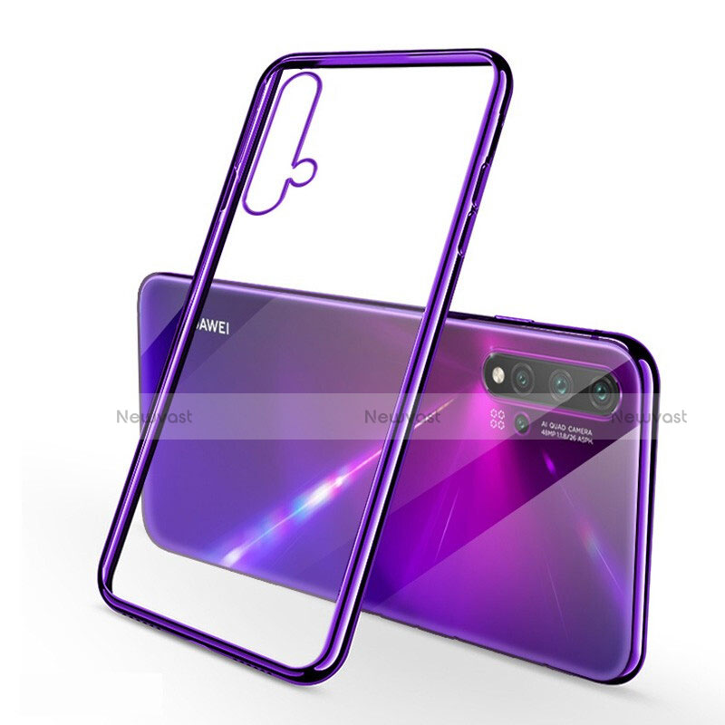 Ultra-thin Transparent TPU Soft Case Cover H02 for Huawei Nova 5 Pro Purple