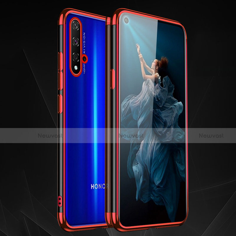 Ultra-thin Transparent TPU Soft Case Cover H02 for Huawei Nova 5T Red