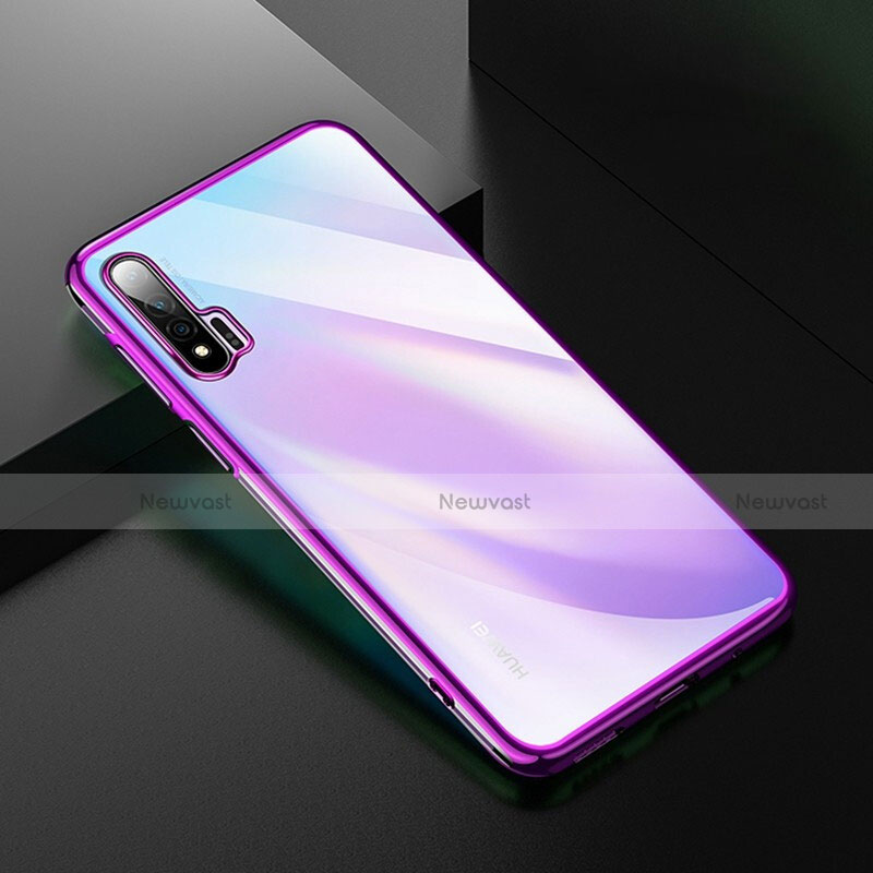 Ultra-thin Transparent TPU Soft Case Cover H02 for Huawei Nova 6 5G Purple