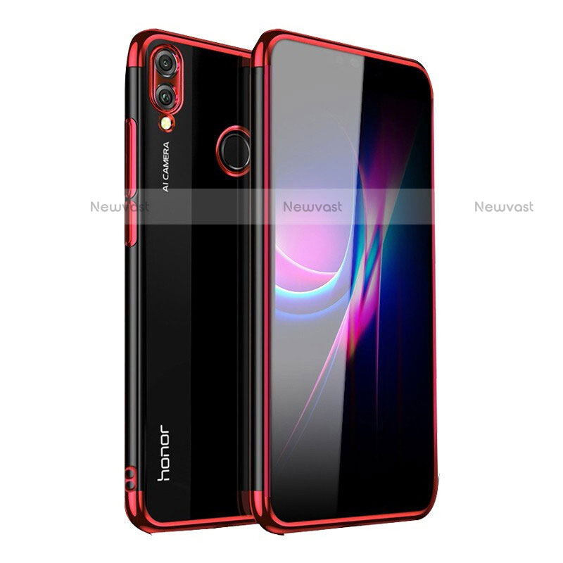 Ultra-thin Transparent TPU Soft Case Cover H02 for Huawei P Smart (2019) Red