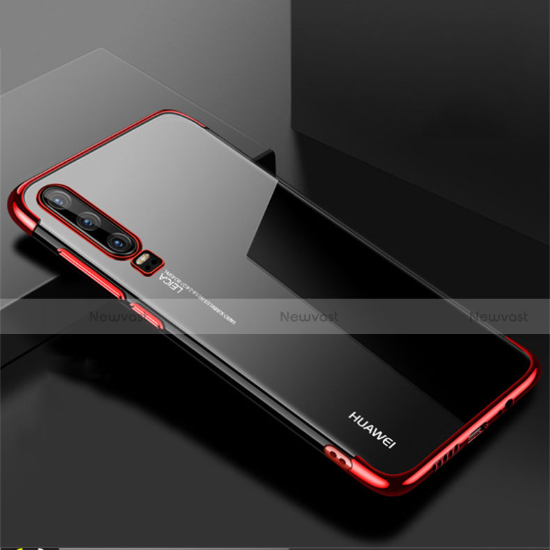Ultra-thin Transparent TPU Soft Case Cover H02 for Huawei P30 Red