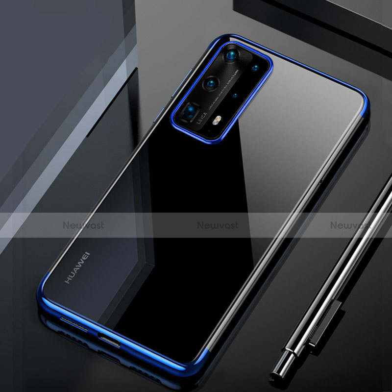 Ultra-thin Transparent TPU Soft Case Cover H02 for Huawei P40 Pro+ Plus Blue