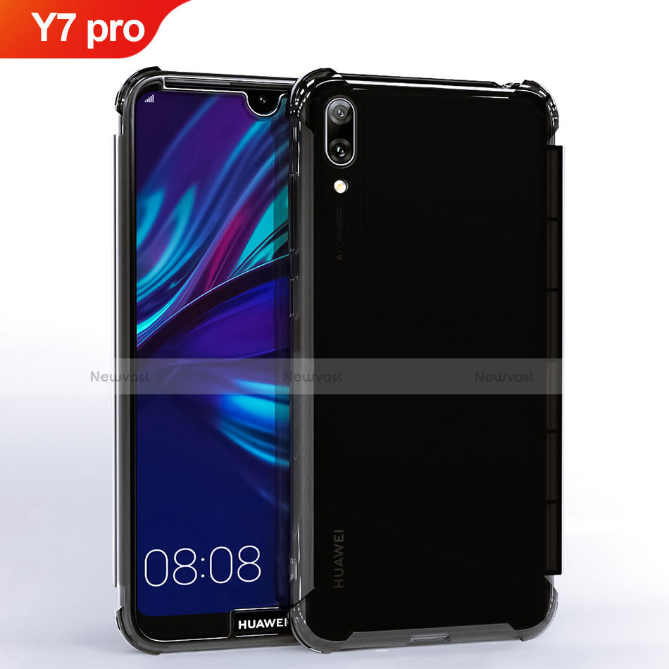 Ultra-thin Transparent TPU Soft Case Cover H02 for Huawei Y7 (2019) Black