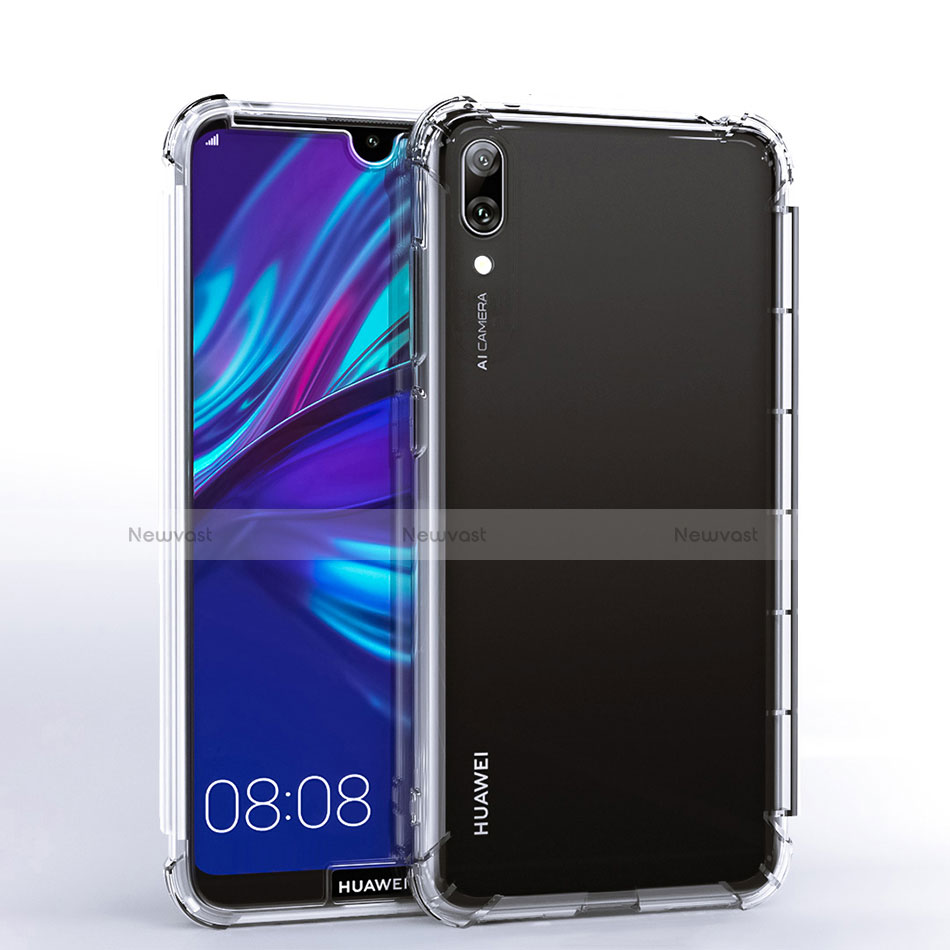 Ultra-thin Transparent TPU Soft Case Cover H02 for Huawei Y7 Prime (2019) Clear