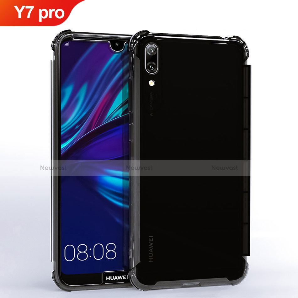 Ultra-thin Transparent TPU Soft Case Cover H02 for Huawei Y7 Pro (2019) Black