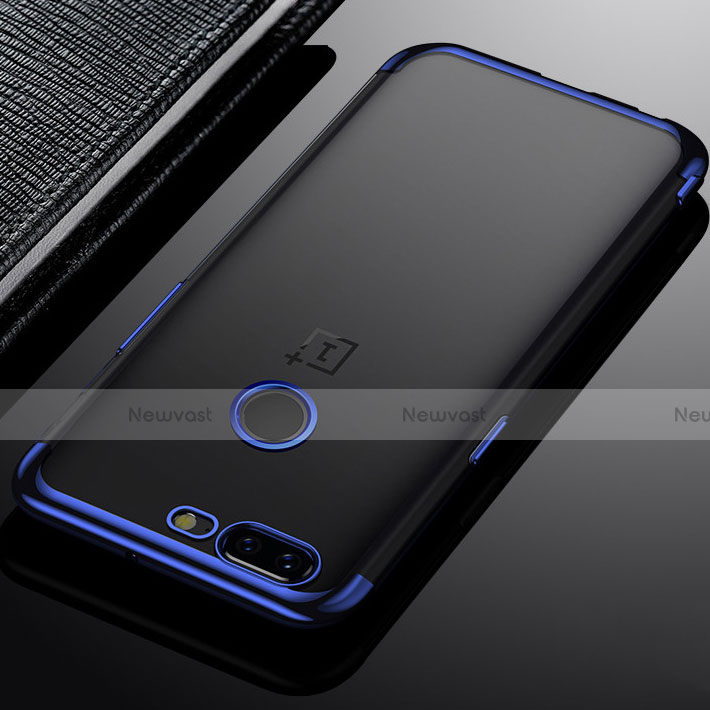 Ultra-thin Transparent TPU Soft Case Cover H02 for OnePlus 5T A5010 Blue