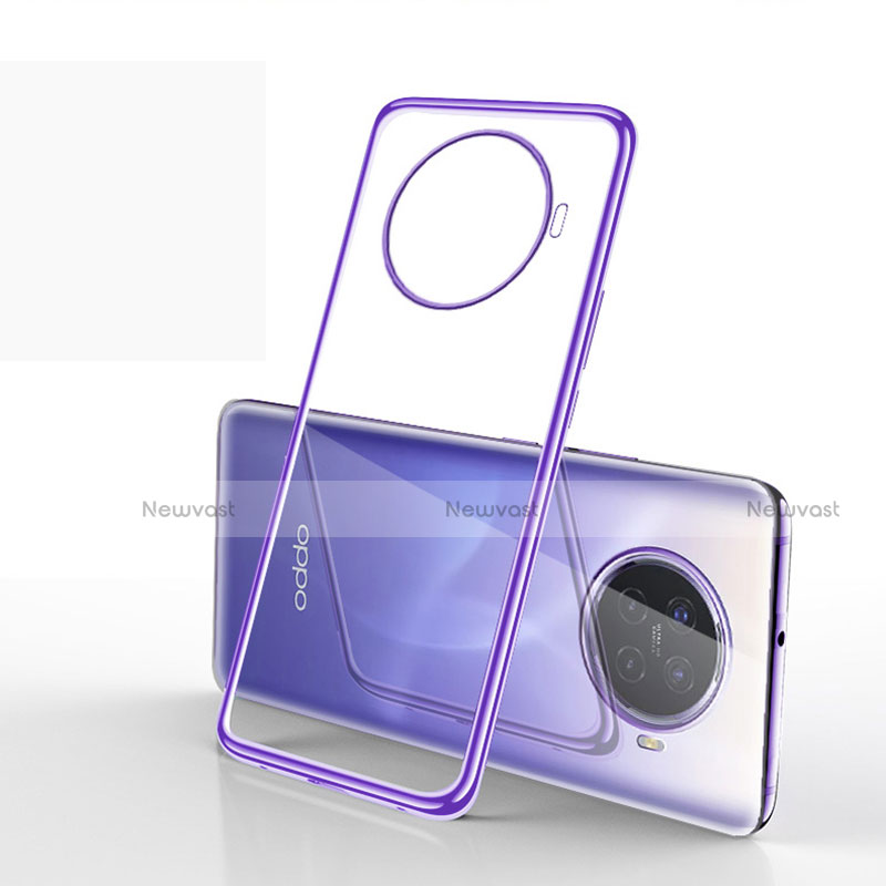 Ultra-thin Transparent TPU Soft Case Cover H02 for Oppo Ace2 Purple
