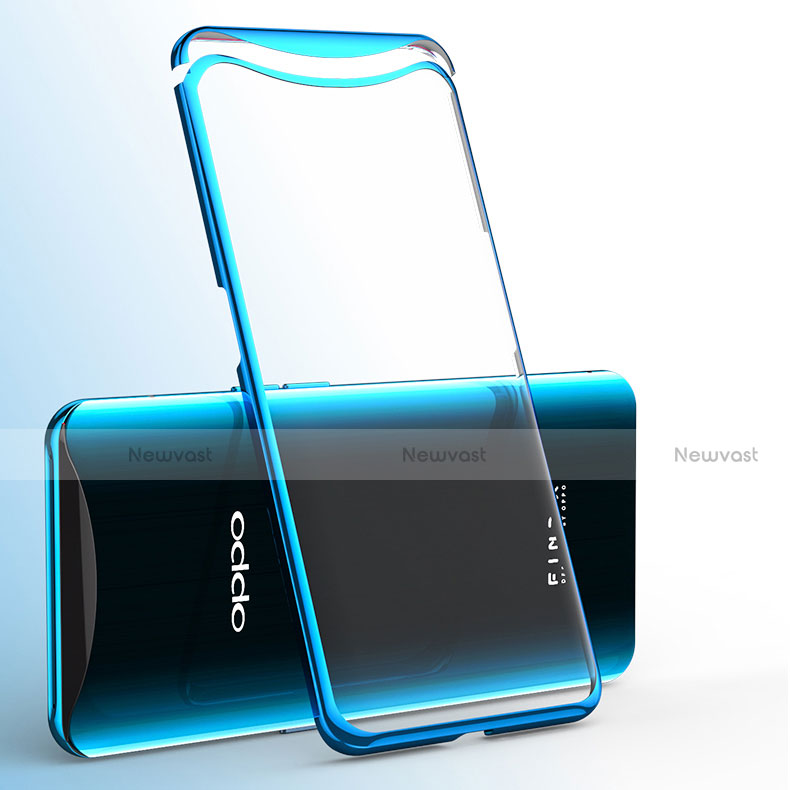 Ultra-thin Transparent TPU Soft Case Cover H02 for Oppo Find X Blue