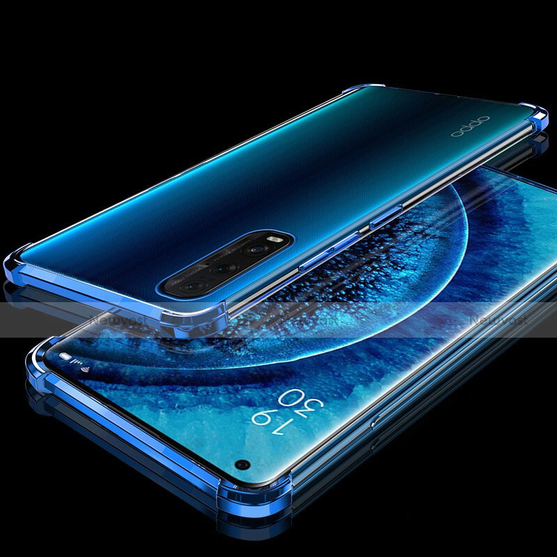 Ultra-thin Transparent TPU Soft Case Cover H02 for Oppo Find X2 Blue