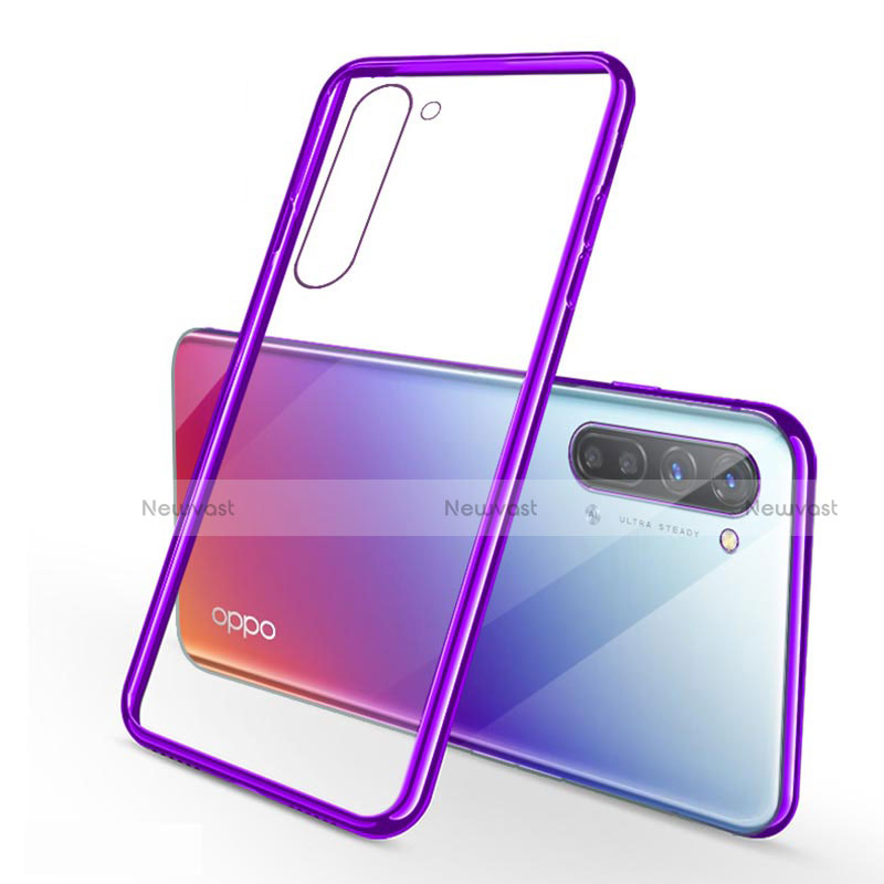 Ultra-thin Transparent TPU Soft Case Cover H02 for Oppo Find X2 Lite Purple