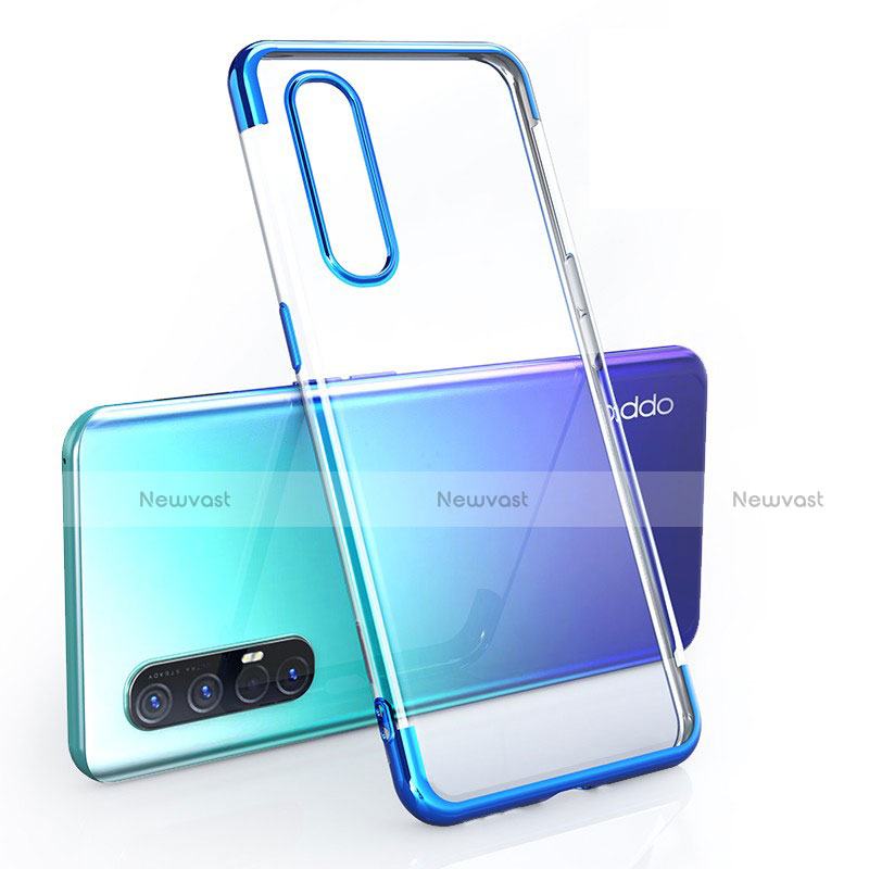 Ultra-thin Transparent TPU Soft Case Cover H02 for Oppo Find X2 Neo Blue