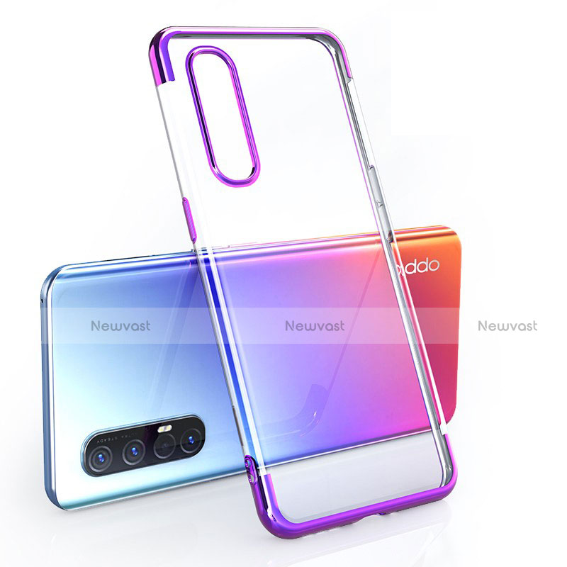 Ultra-thin Transparent TPU Soft Case Cover H02 for Oppo Find X2 Neo Purple