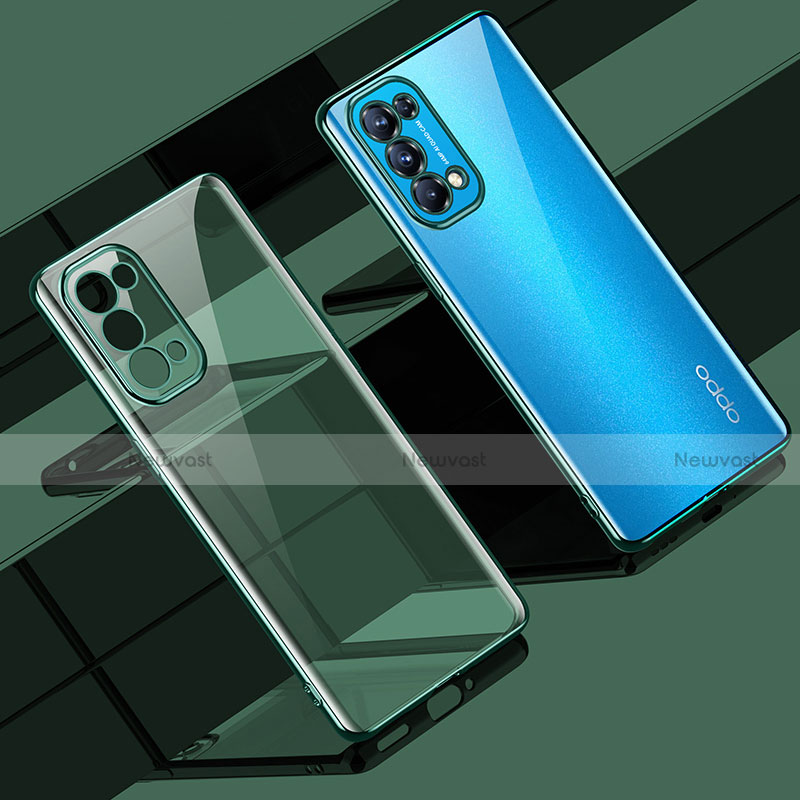 Ultra-thin Transparent TPU Soft Case Cover H02 for Oppo Find X3 Lite 5G Green