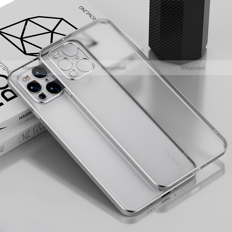 Ultra-thin Transparent TPU Soft Case Cover H02 for Oppo Find X3 Pro 5G Silver