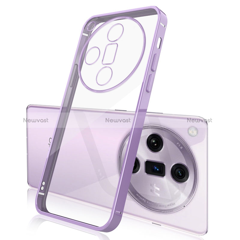 Ultra-thin Transparent TPU Soft Case Cover H02 for Oppo Find X7 Ultra 5G Purple