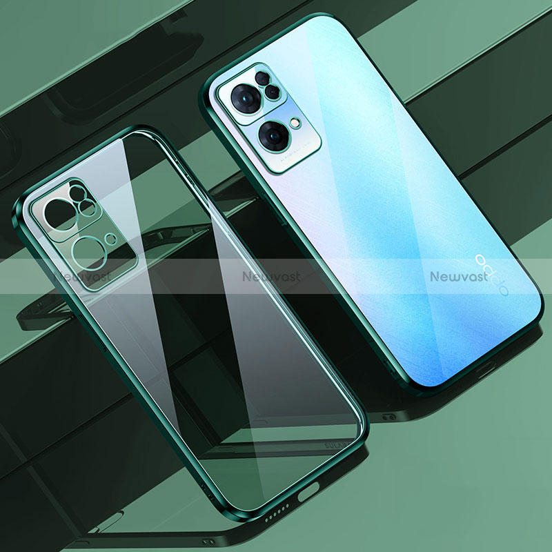 Ultra-thin Transparent TPU Soft Case Cover H02 for Oppo Reno7 Pro 5G Green