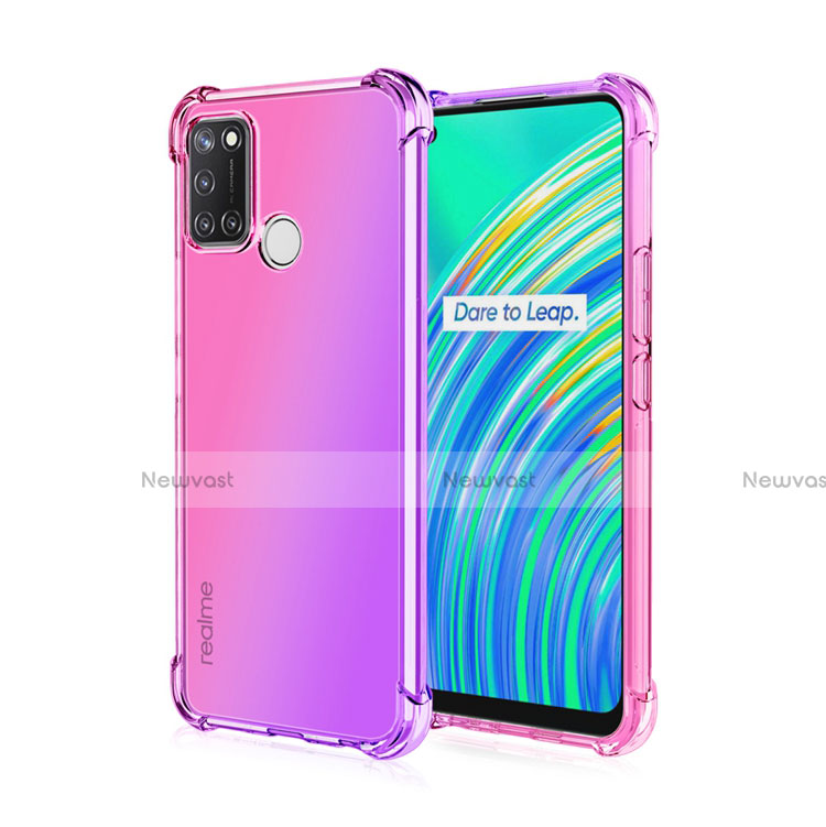 Ultra-thin Transparent TPU Soft Case Cover H02 for Realme C17 Pink
