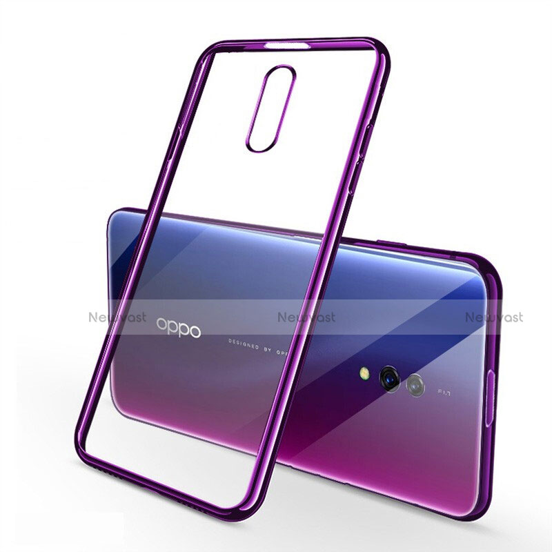 Ultra-thin Transparent TPU Soft Case Cover H02 for Realme X Purple