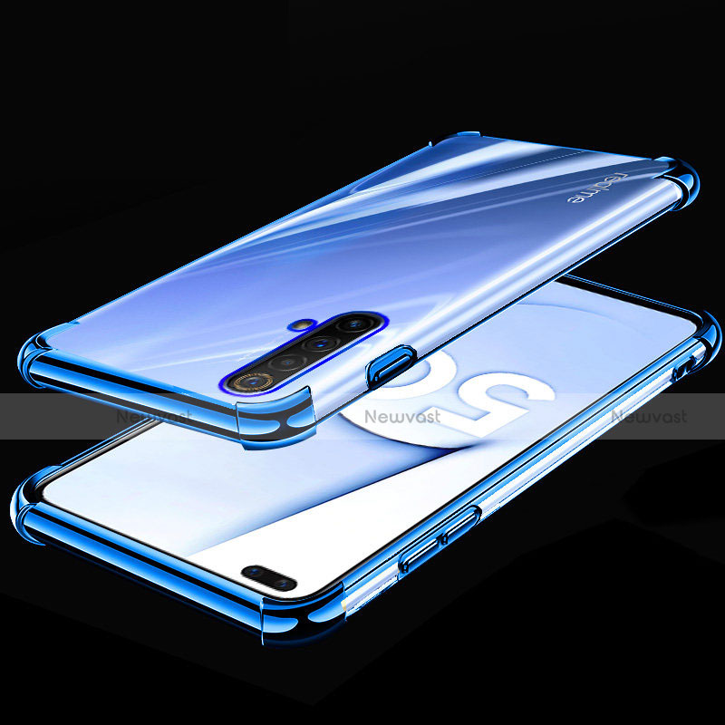 Ultra-thin Transparent TPU Soft Case Cover H02 for Realme X50 5G Blue