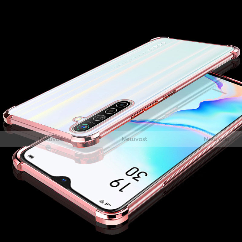 Ultra-thin Transparent TPU Soft Case Cover H02 for Realme XT Rose Gold