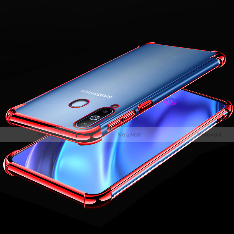 Ultra-thin Transparent TPU Soft Case Cover H02 for Samsung Galaxy A8s SM-G8870 Red