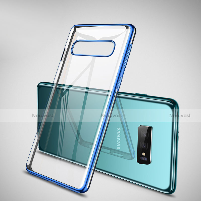 Ultra-thin Transparent TPU Soft Case Cover H02 for Samsung Galaxy S10 Plus Blue