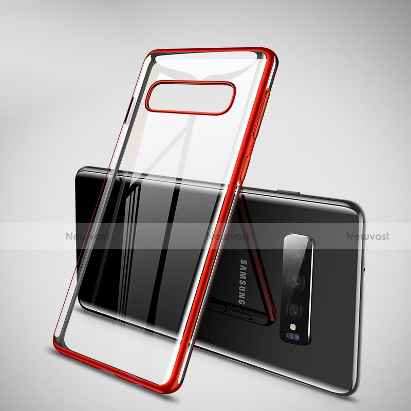 Ultra-thin Transparent TPU Soft Case Cover H02 for Samsung Galaxy S10 Plus Red