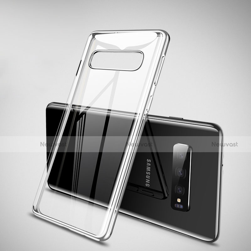 Ultra-thin Transparent TPU Soft Case Cover H02 for Samsung Galaxy S10 Plus Silver
