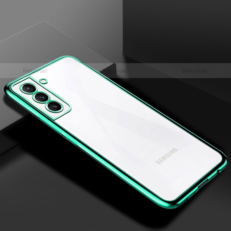 Ultra-thin Transparent TPU Soft Case Cover H02 for Samsung Galaxy S21 5G Green