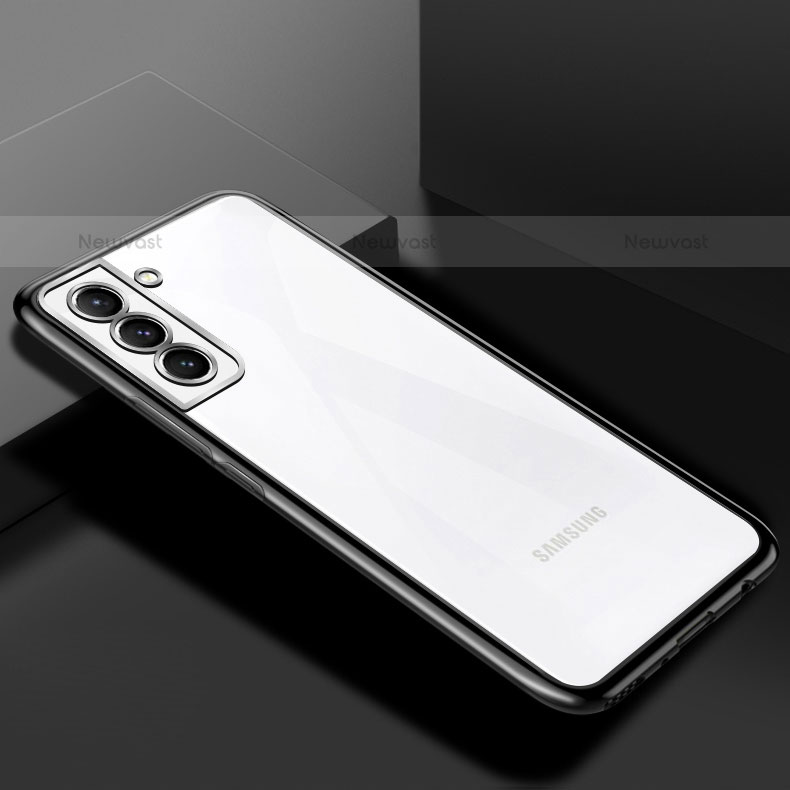 Ultra-thin Transparent TPU Soft Case Cover H02 for Samsung Galaxy S21 FE 5G Black