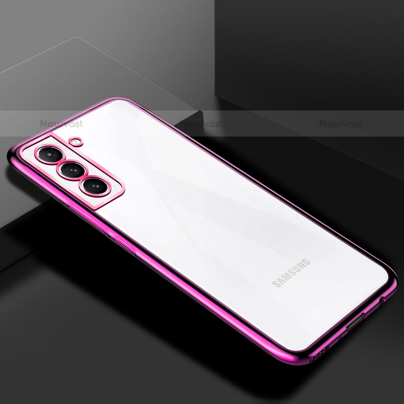 Ultra-thin Transparent TPU Soft Case Cover H02 for Samsung Galaxy S21 FE 5G Purple