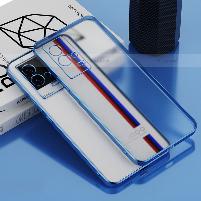 Ultra-thin Transparent TPU Soft Case Cover H02 for Vivo iQOO 8 5G Blue