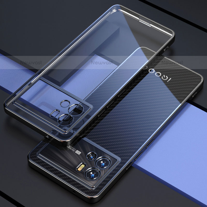 Ultra-thin Transparent TPU Soft Case Cover H02 for Vivo iQOO 9 5G Black