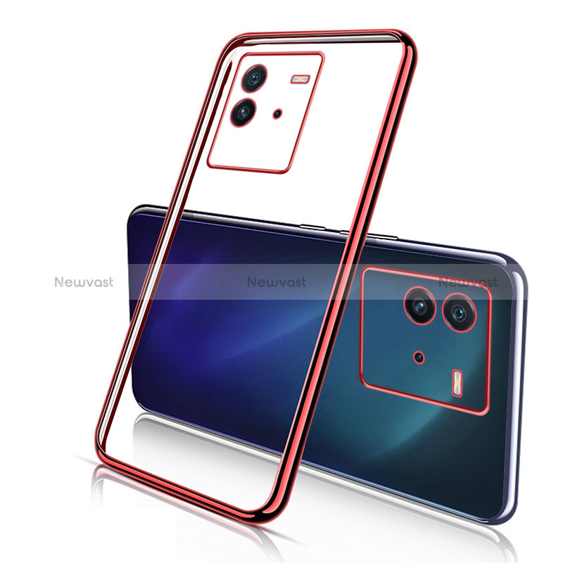 Ultra-thin Transparent TPU Soft Case Cover H02 for Vivo iQOO Neo6 SE 5G Red