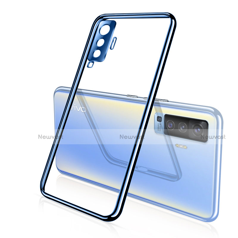 Ultra-thin Transparent TPU Soft Case Cover H02 for Vivo X50 5G Blue