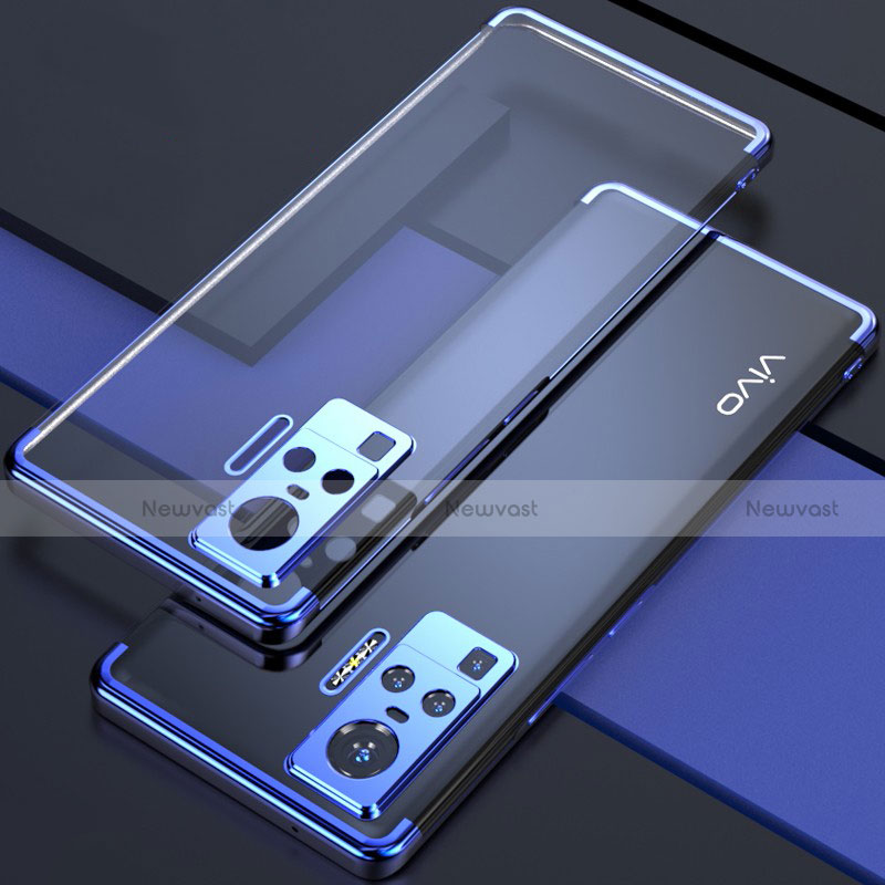 Ultra-thin Transparent TPU Soft Case Cover H02 for Vivo X51 5G Blue
