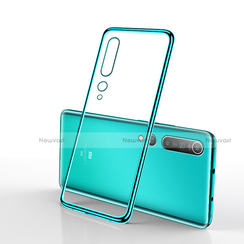 Ultra-thin Transparent TPU Soft Case Cover H02 for Xiaomi Mi 10 Green