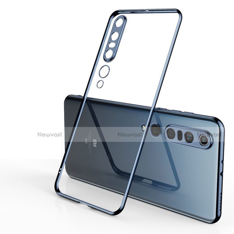 Ultra-thin Transparent TPU Soft Case Cover H02 for Xiaomi Mi 10 Pro Blue