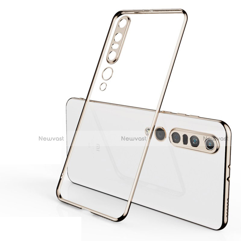 Ultra-thin Transparent TPU Soft Case Cover H02 for Xiaomi Mi 10 Pro Gold