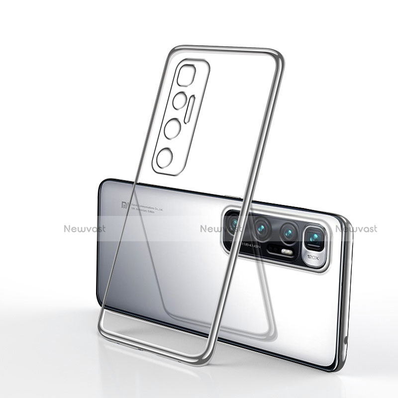 Ultra-thin Transparent TPU Soft Case Cover H02 for Xiaomi Mi 10 Ultra Silver