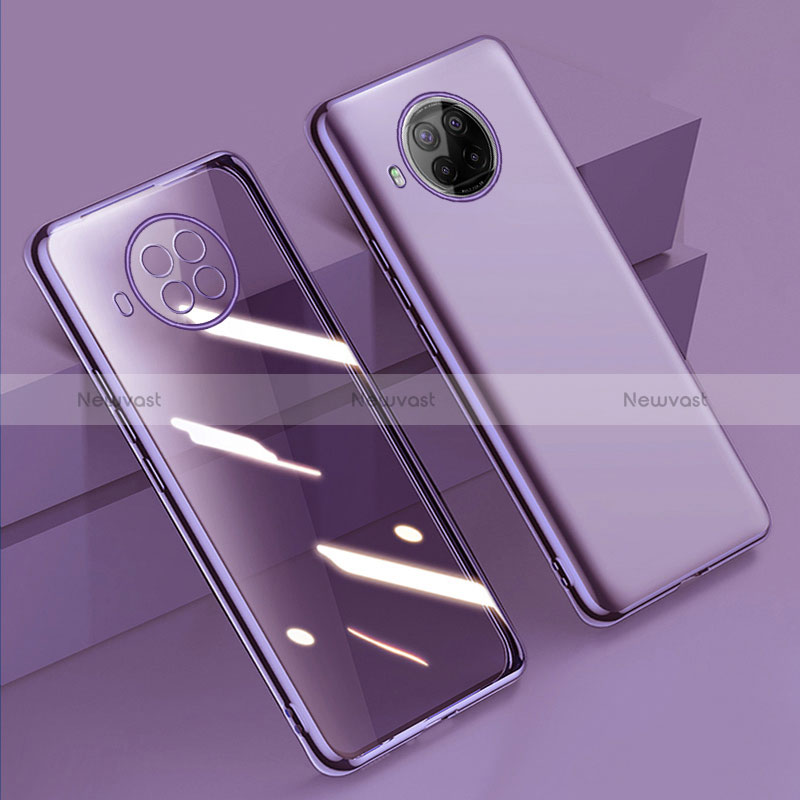 Ultra-thin Transparent TPU Soft Case Cover H02 for Xiaomi Mi 10i 5G Purple