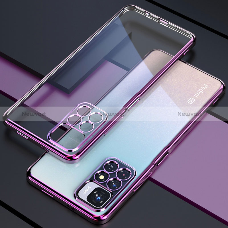 Ultra-thin Transparent TPU Soft Case Cover H02 for Xiaomi Mi 11i 5G (2022) Purple