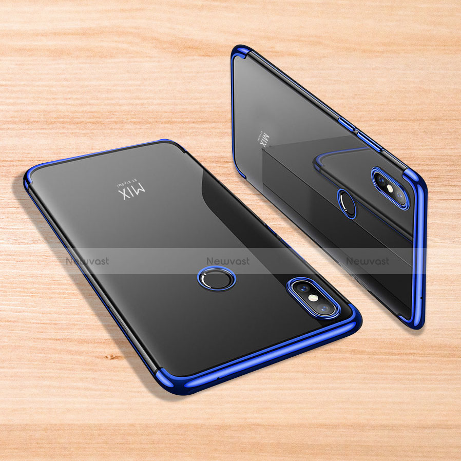 Ultra-thin Transparent TPU Soft Case Cover H02 for Xiaomi Mi Mix 3 Blue