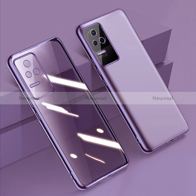 Ultra-thin Transparent TPU Soft Case Cover H02 for Xiaomi Poco F4 5G Purple