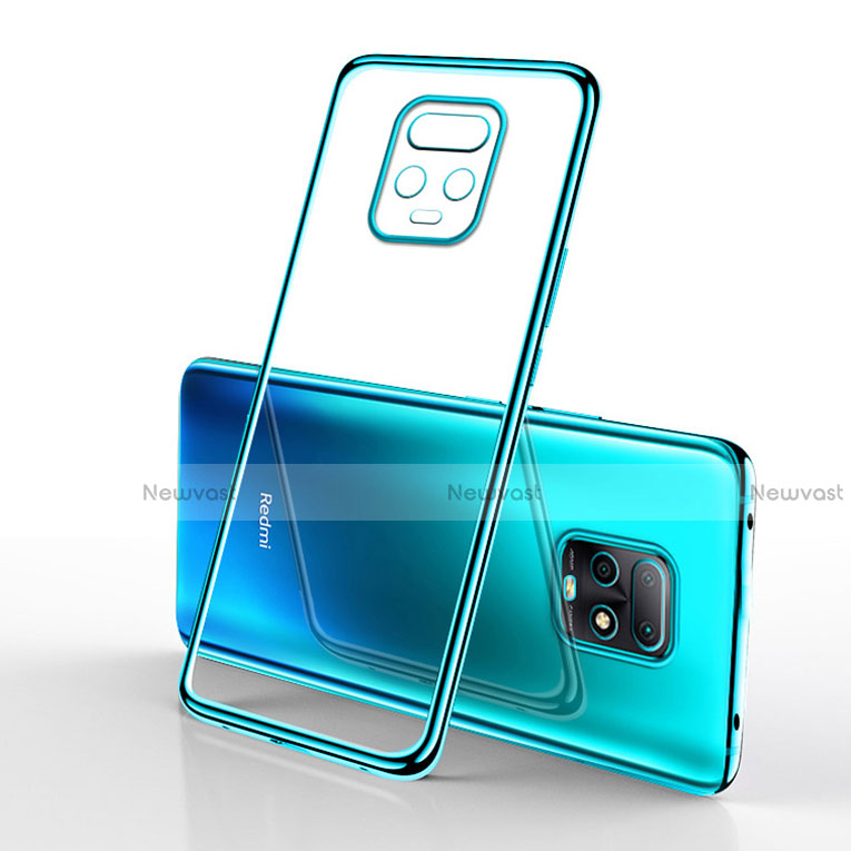 Ultra-thin Transparent TPU Soft Case Cover H02 for Xiaomi Redmi 10X 5G Cyan