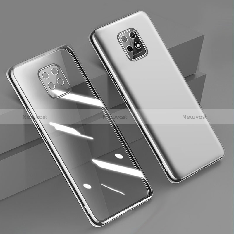 Ultra-thin Transparent TPU Soft Case Cover H02 for Xiaomi Redmi 10X 5G Silver