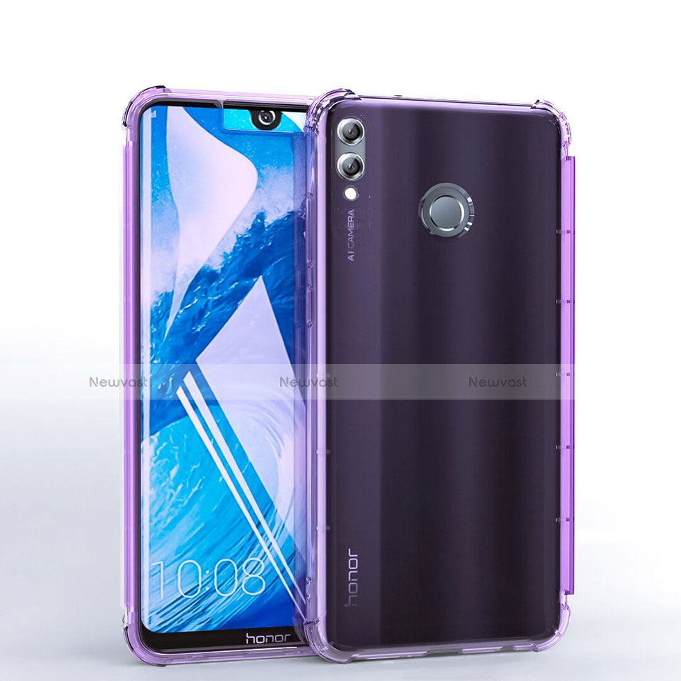 Ultra-thin Transparent TPU Soft Case Cover H03 for Huawei Honor 8X Max Purple